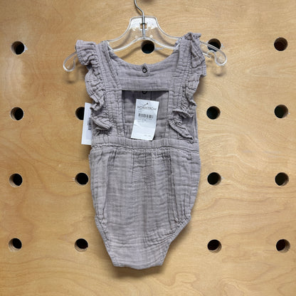 Greige Ruffle Romper NEW!