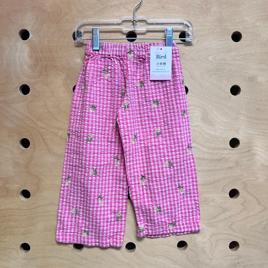 Pink Gingham Daisy Pants