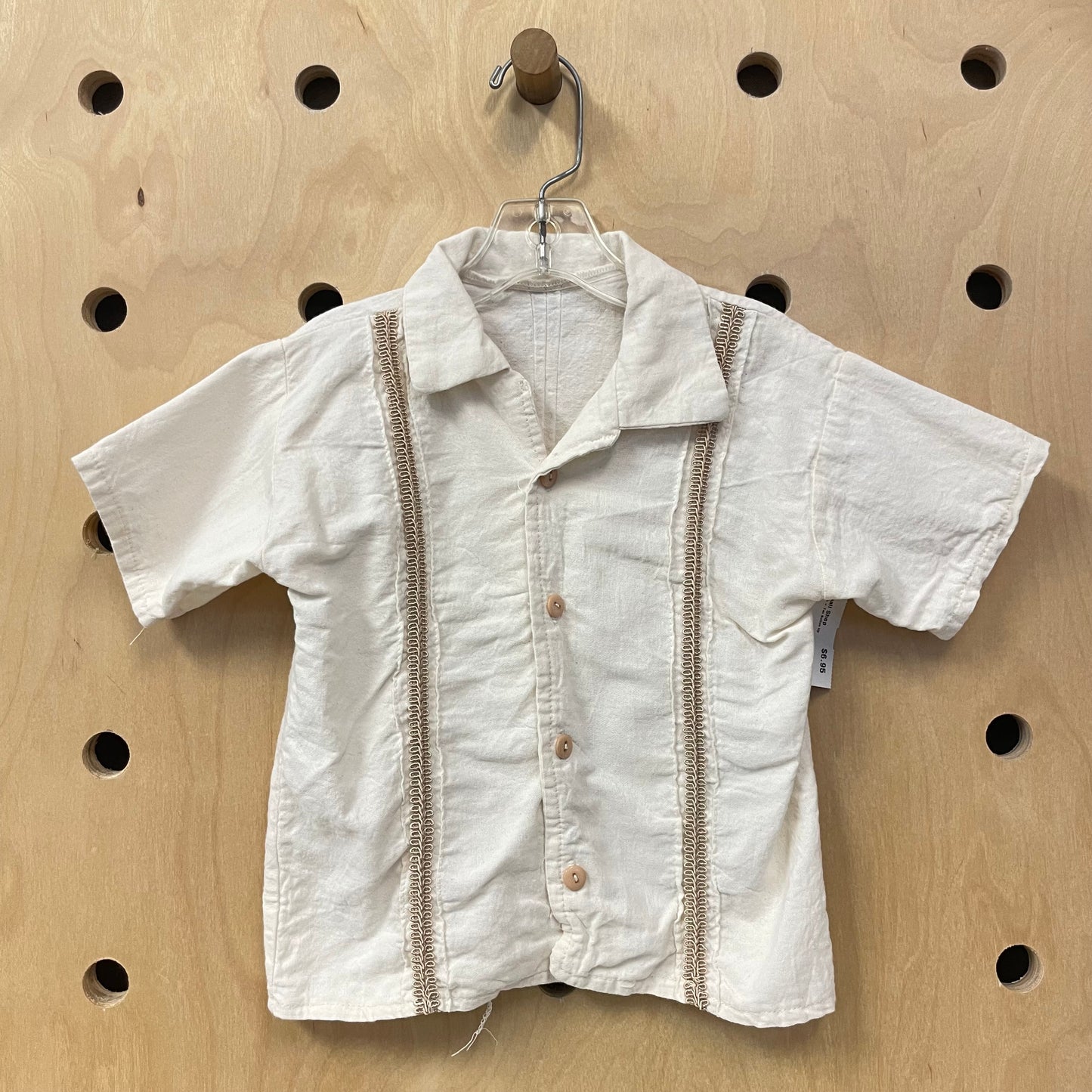 Cream + Tan Button Up
