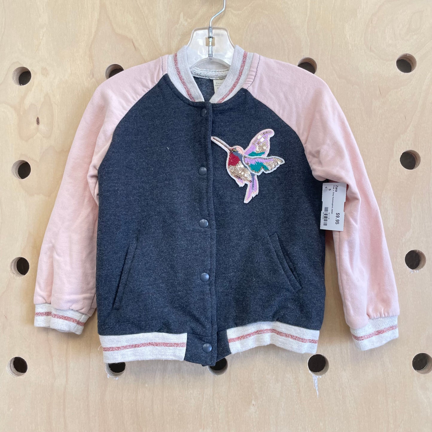 Pink + Grey Hummingbird Jacket