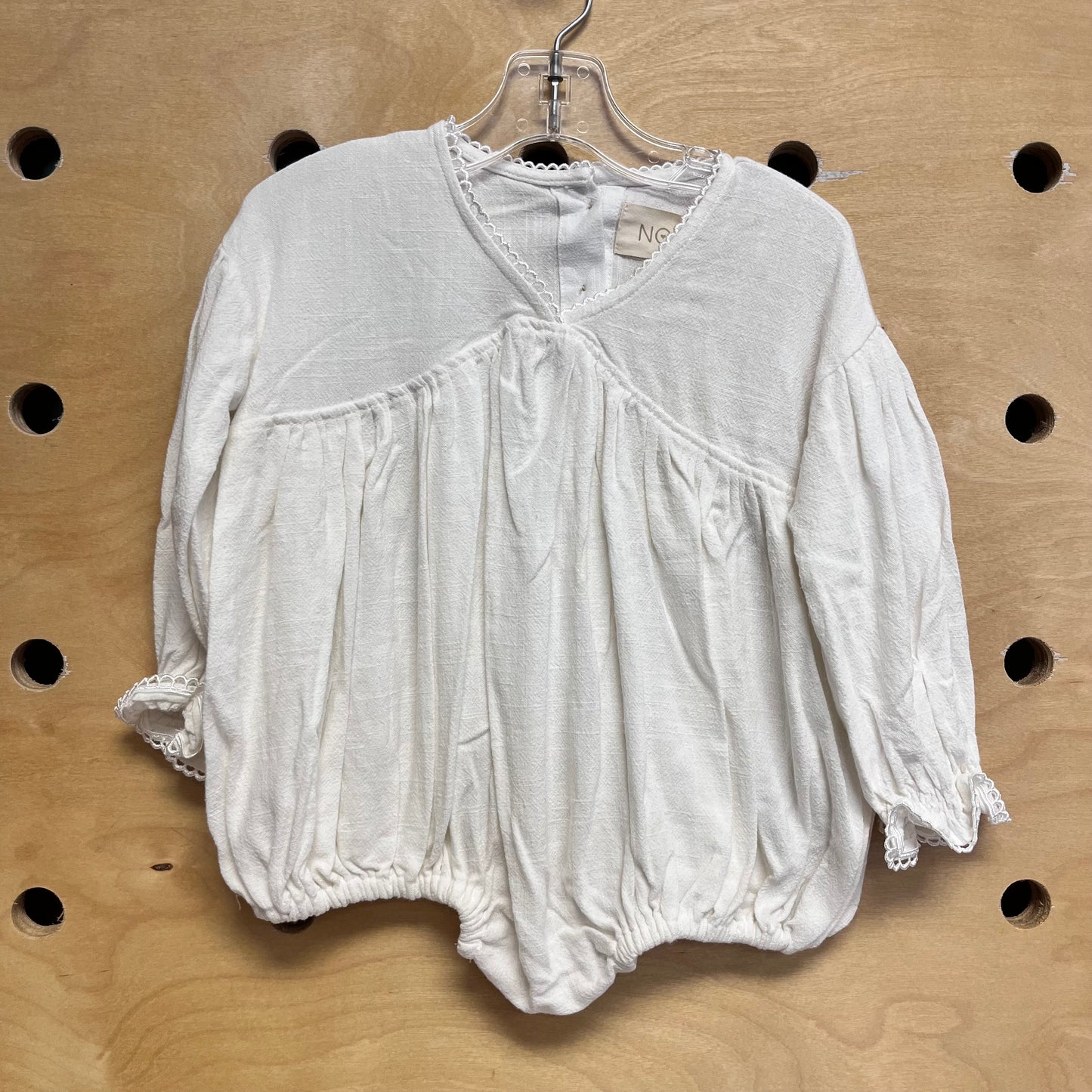 White Linen Blend Bubble Romper NEW!
