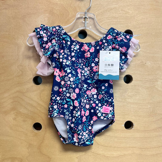 Navy/Pink Floral Swimsuit