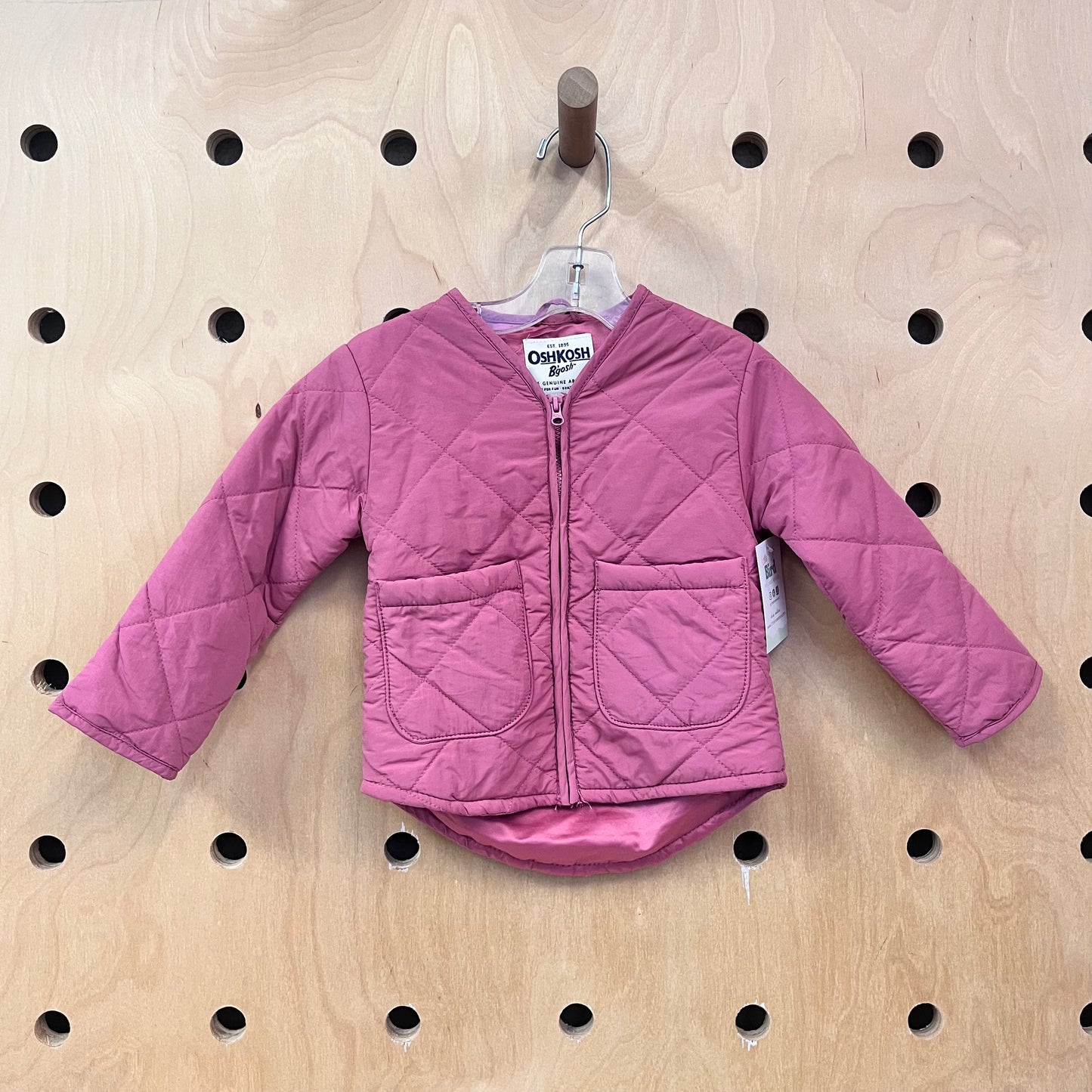 Pink Quilted Zip Jacket