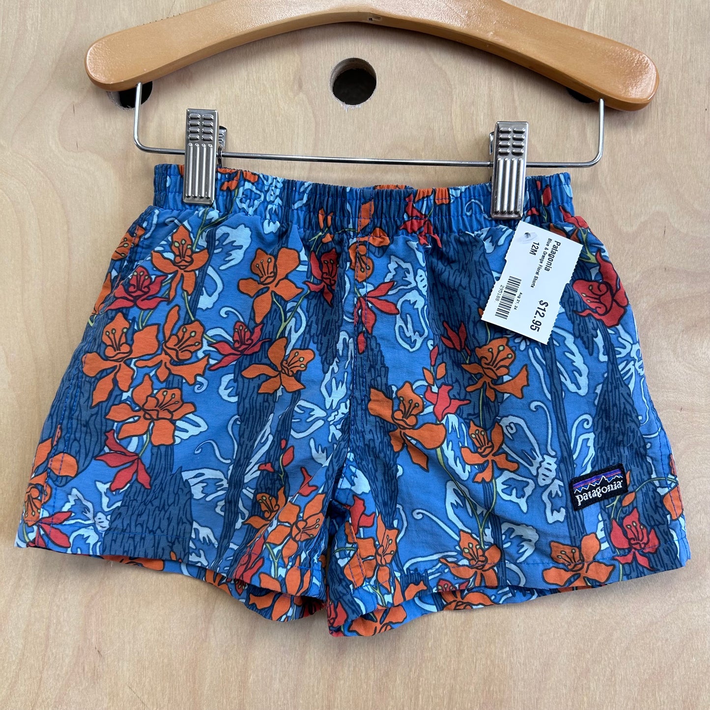 Blue & Orange Floral Shorts