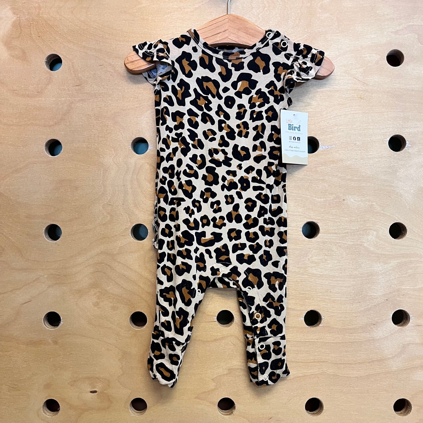 Leopard Ruffle Bamboo Romper