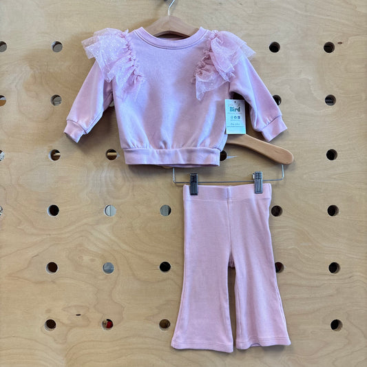 Pink Tulle Sleeve Outfit