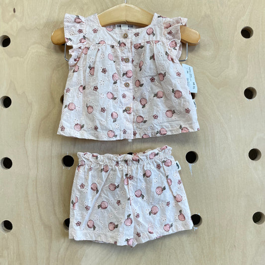Organic Pink Peach Eyelet Outfit