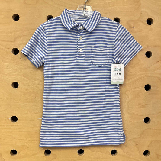 Blue/White Henley Cotton Tee