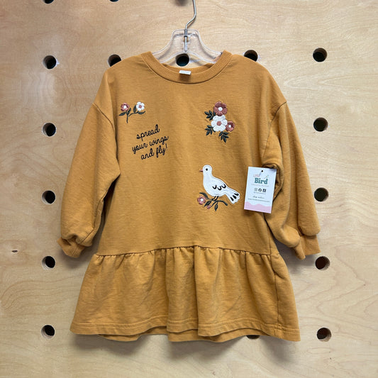 Mustard Embroidered Flower Tunic
