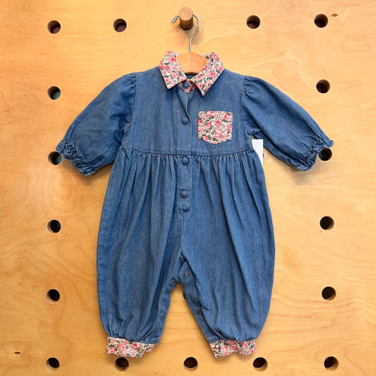 Baby Superstore Denim Floral Romper