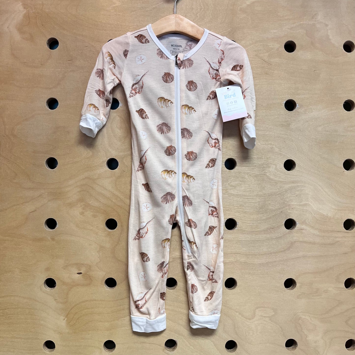 Peach Seashells Bamboo Zippy