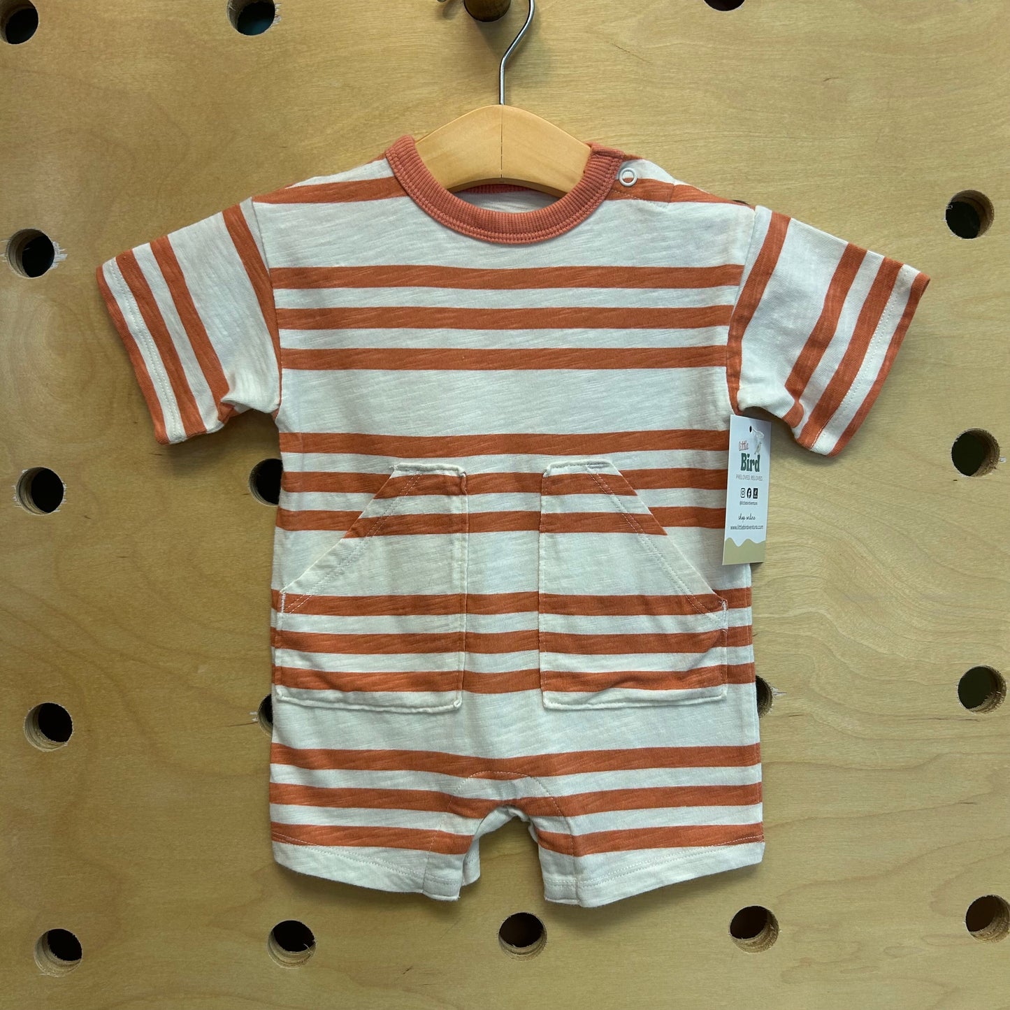 Organic Cream/Orange Romper
