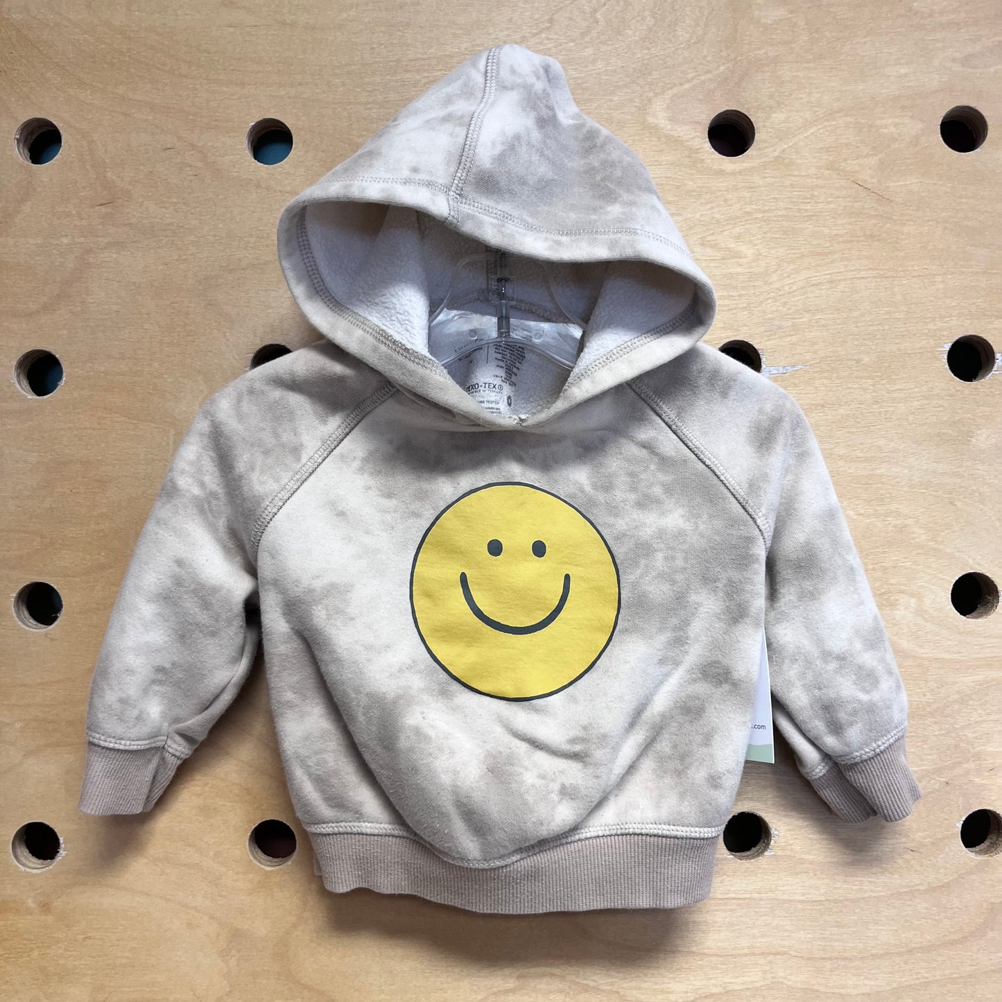 Tan Tie Dye Smiley Face Hoodie