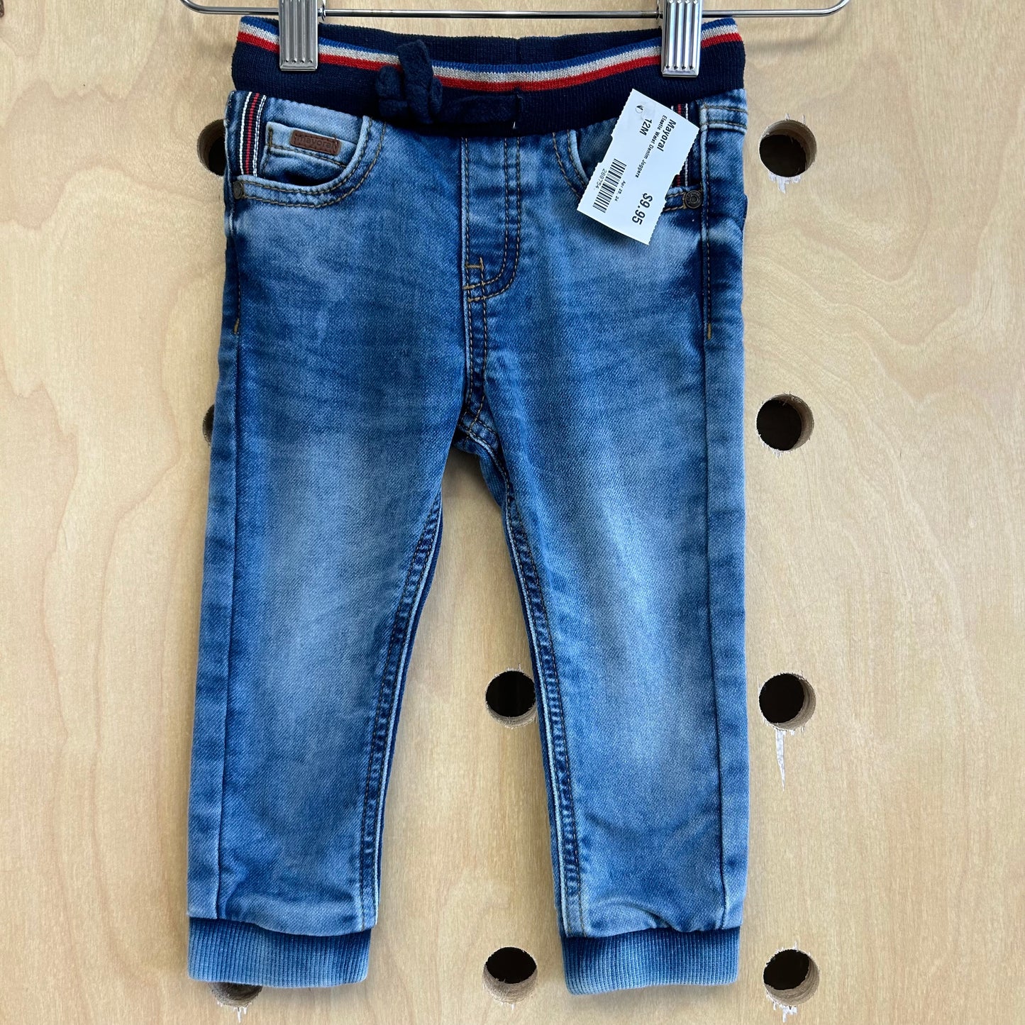 Elastic Waist Denim Joggers