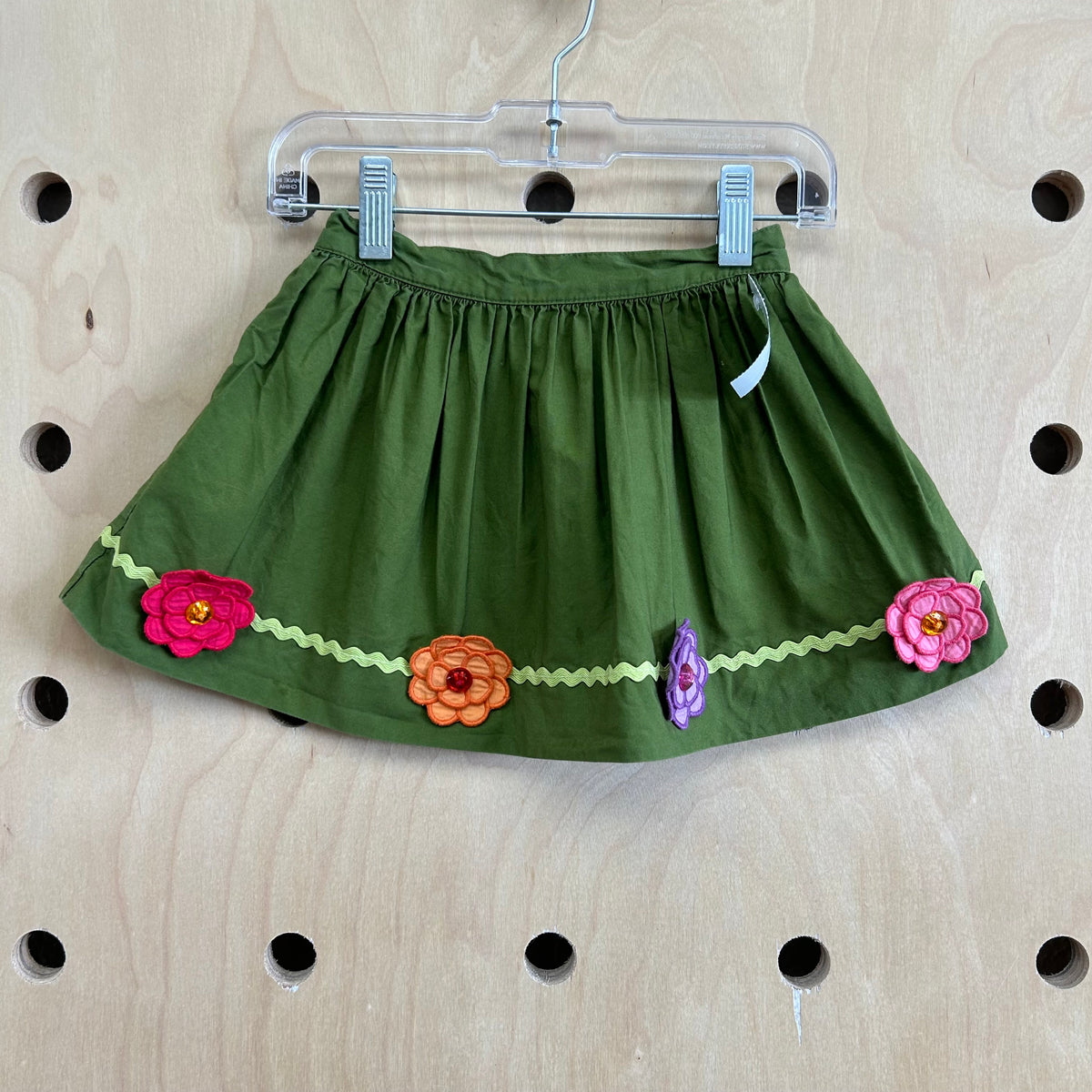 Green Floral Skirt