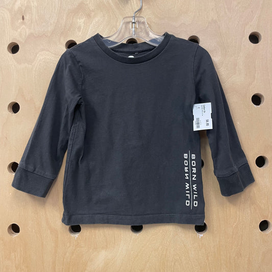 Grey Born Wild LS Tee