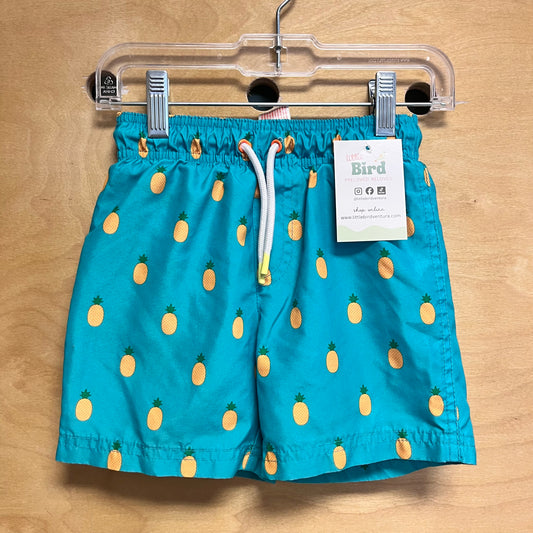 Turqouise Pineapple Swim Trunks