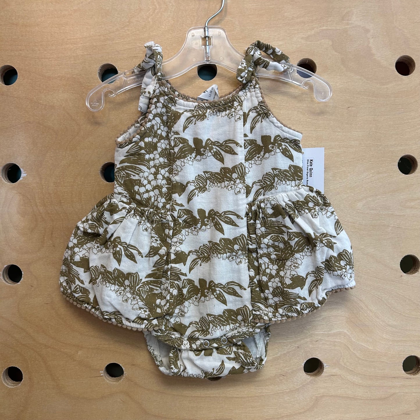Olive Floral Organic Romper