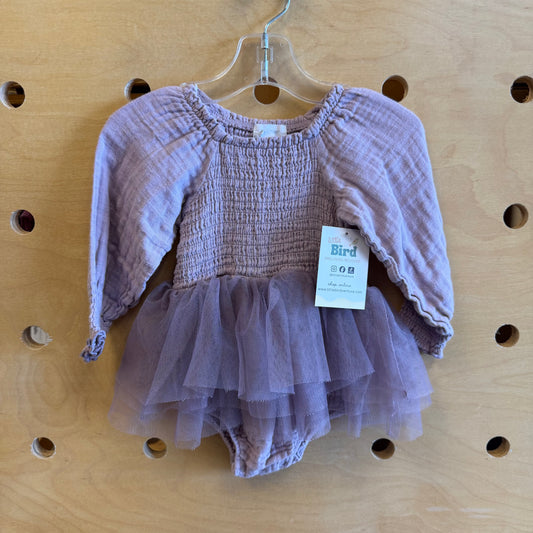 Purple Tulle Gauze Romper