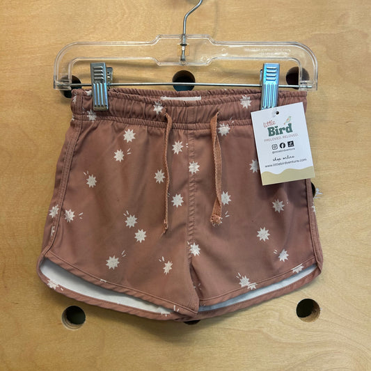 Brown Starburst Swim Trunks