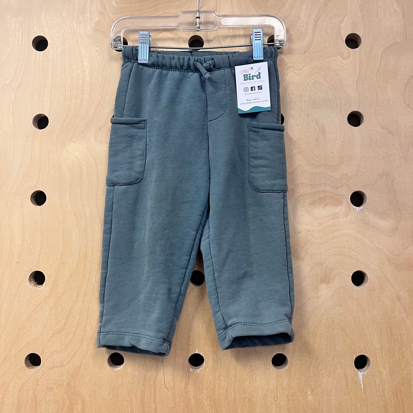 Blue Drawstring French Terry Pants
