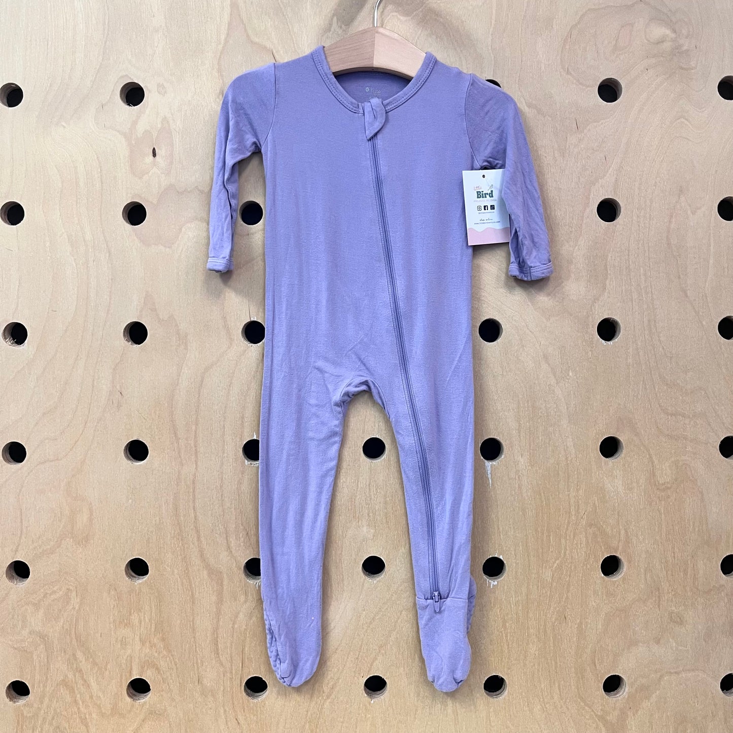 Purple Ruffle Back Bamboo Footies