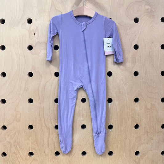 Purple Ruffle Back Bamboo Footies