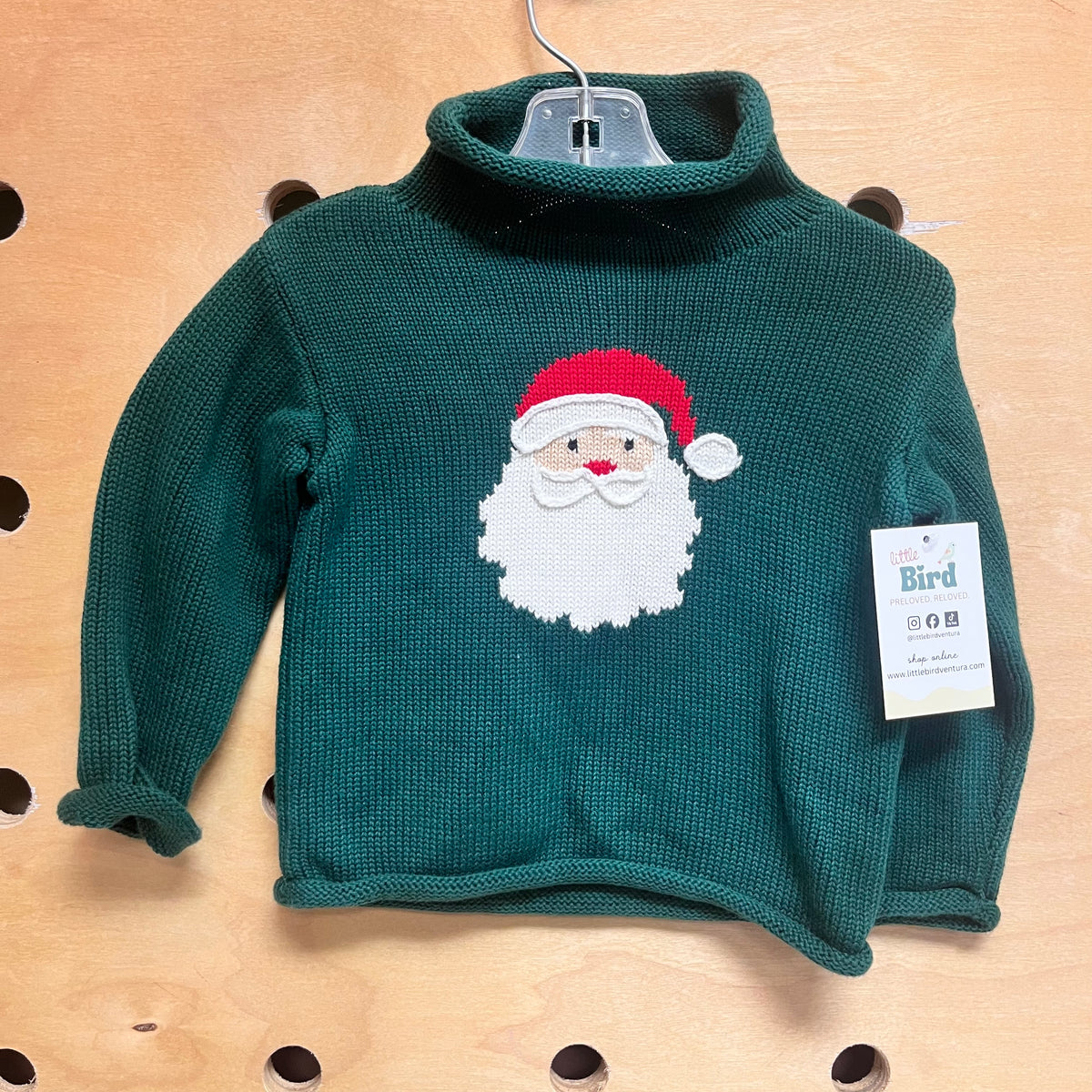 Green Santa Cowl Neck Sweater