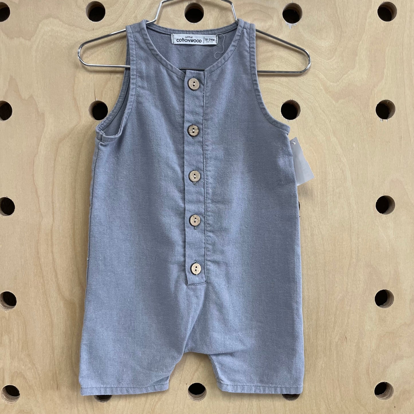 Grey Button Romper