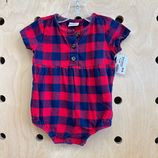 Red + Navy Flannel Bodysuit