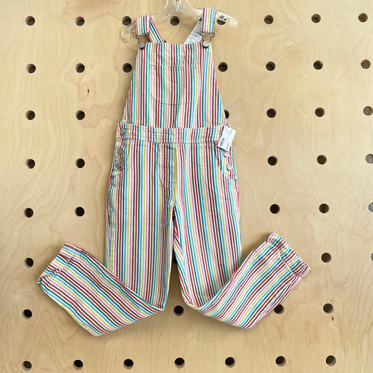 Rainbow Striped Denim Overalls