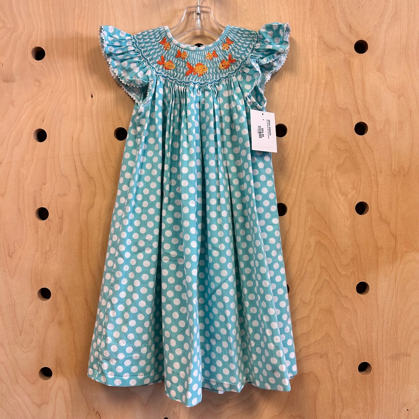 Blue Goldfish Smocked Dress
