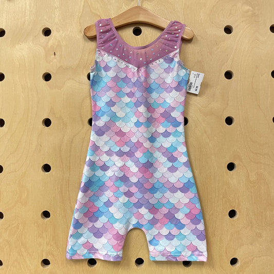 Silver Sequins Mermaid Scales Unitard