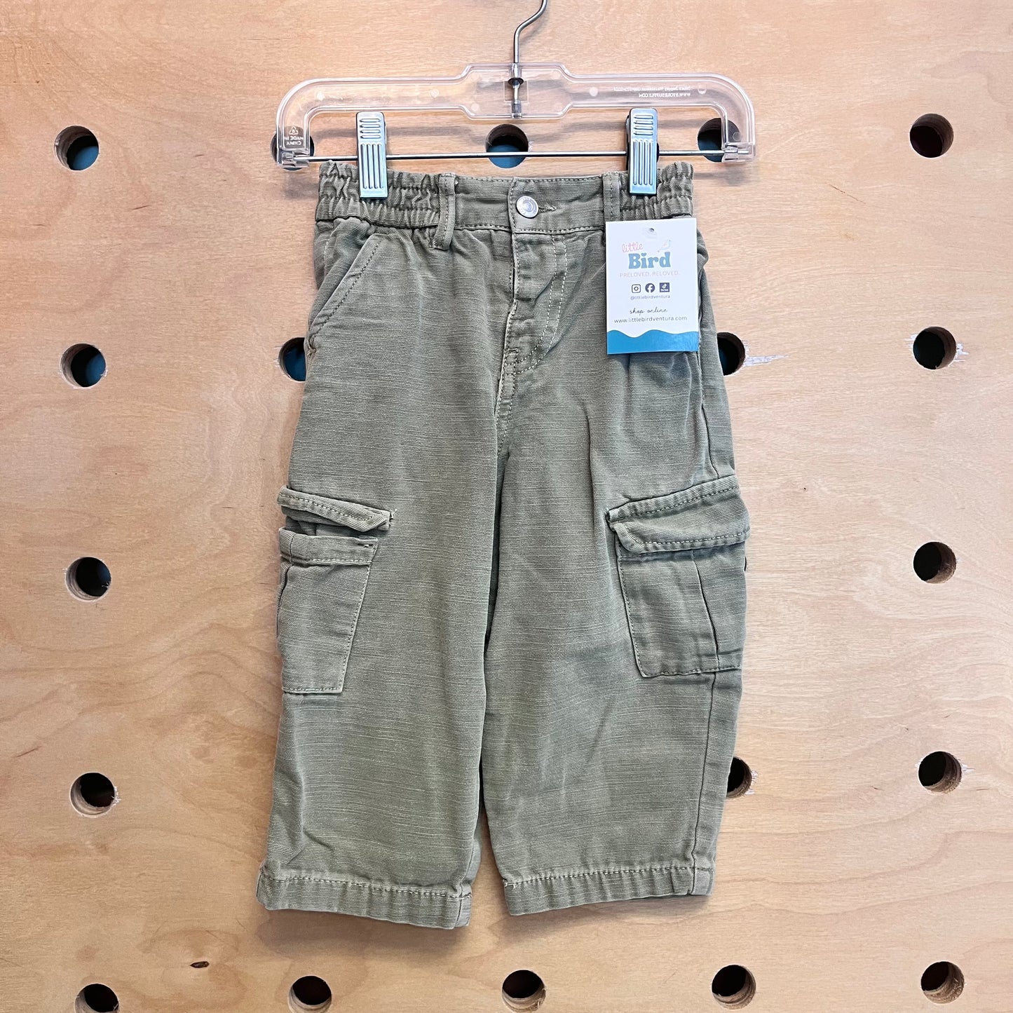 Green Pull On Cargo Pants