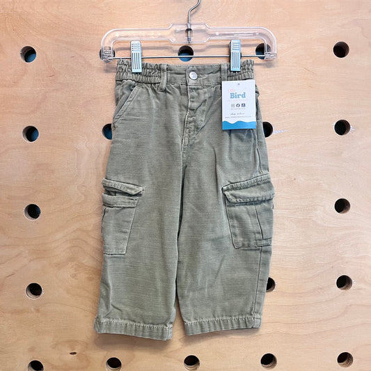 Green Pull On Cargo Pants