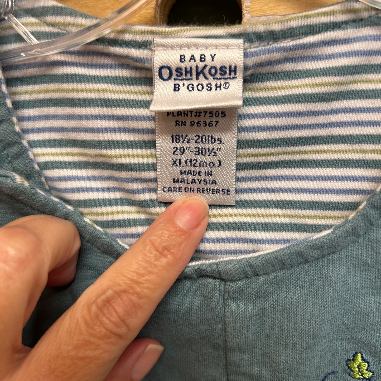 Osh Kosh Teal Bear Romper