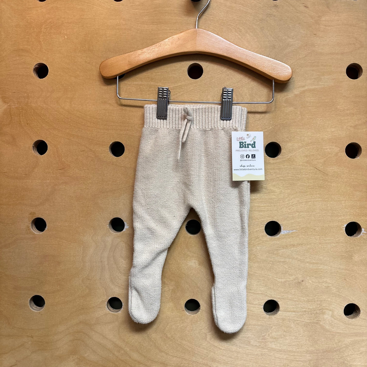 Cream Footed Knit Pants