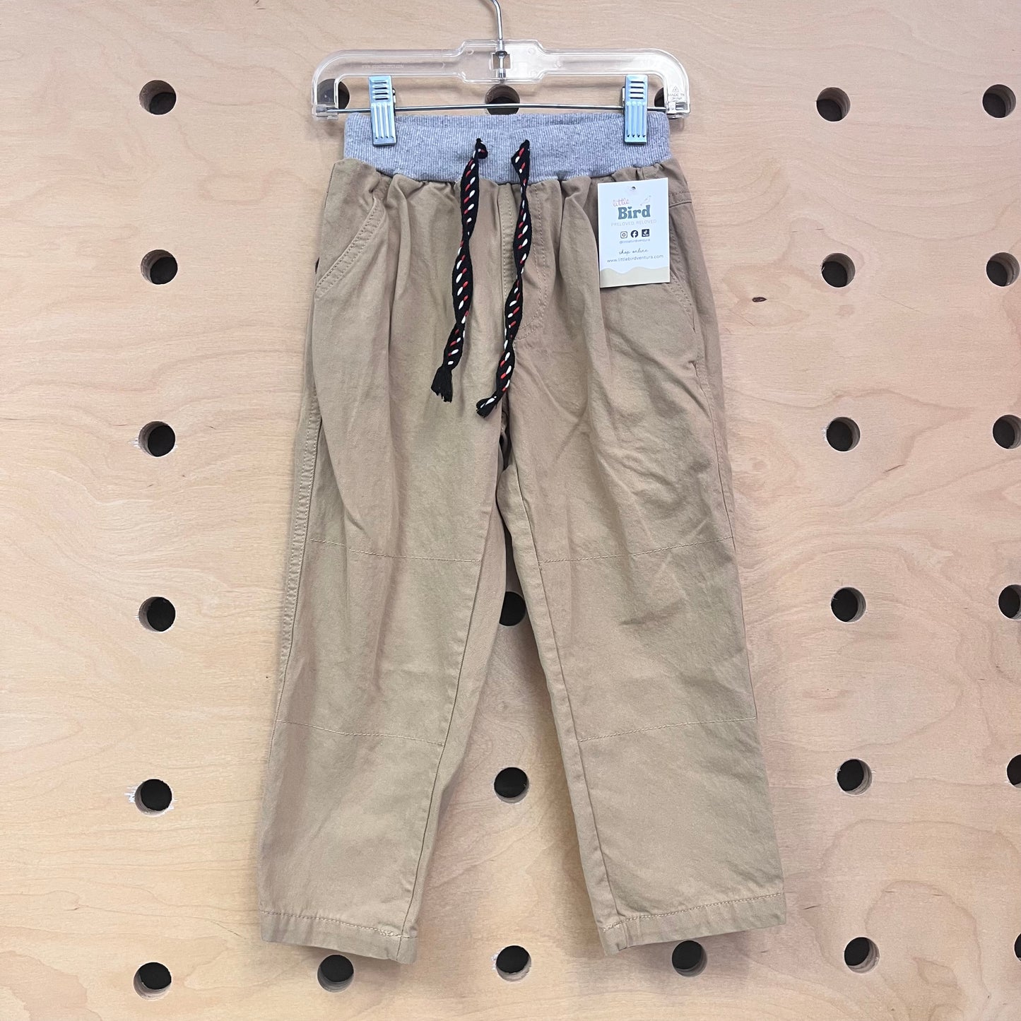 Tan Soft Waist Drawstring Pants