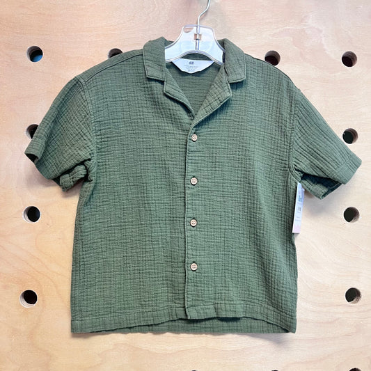 Green Gauze Button Up
