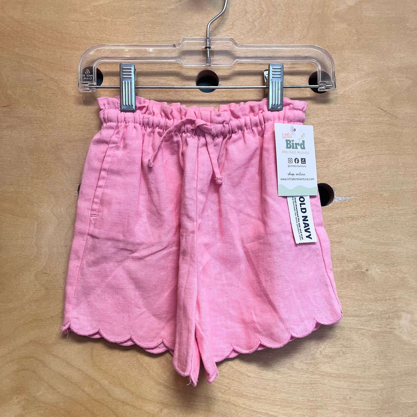 Pink Linen Blend Scallop Shorts NEW!