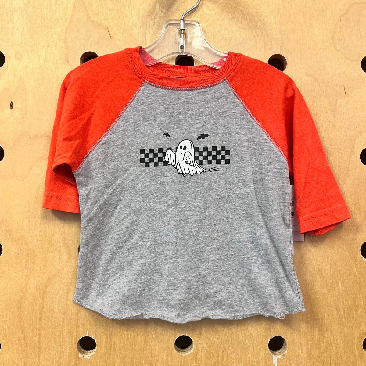 Grey & Orange Ghost Raglan Tee