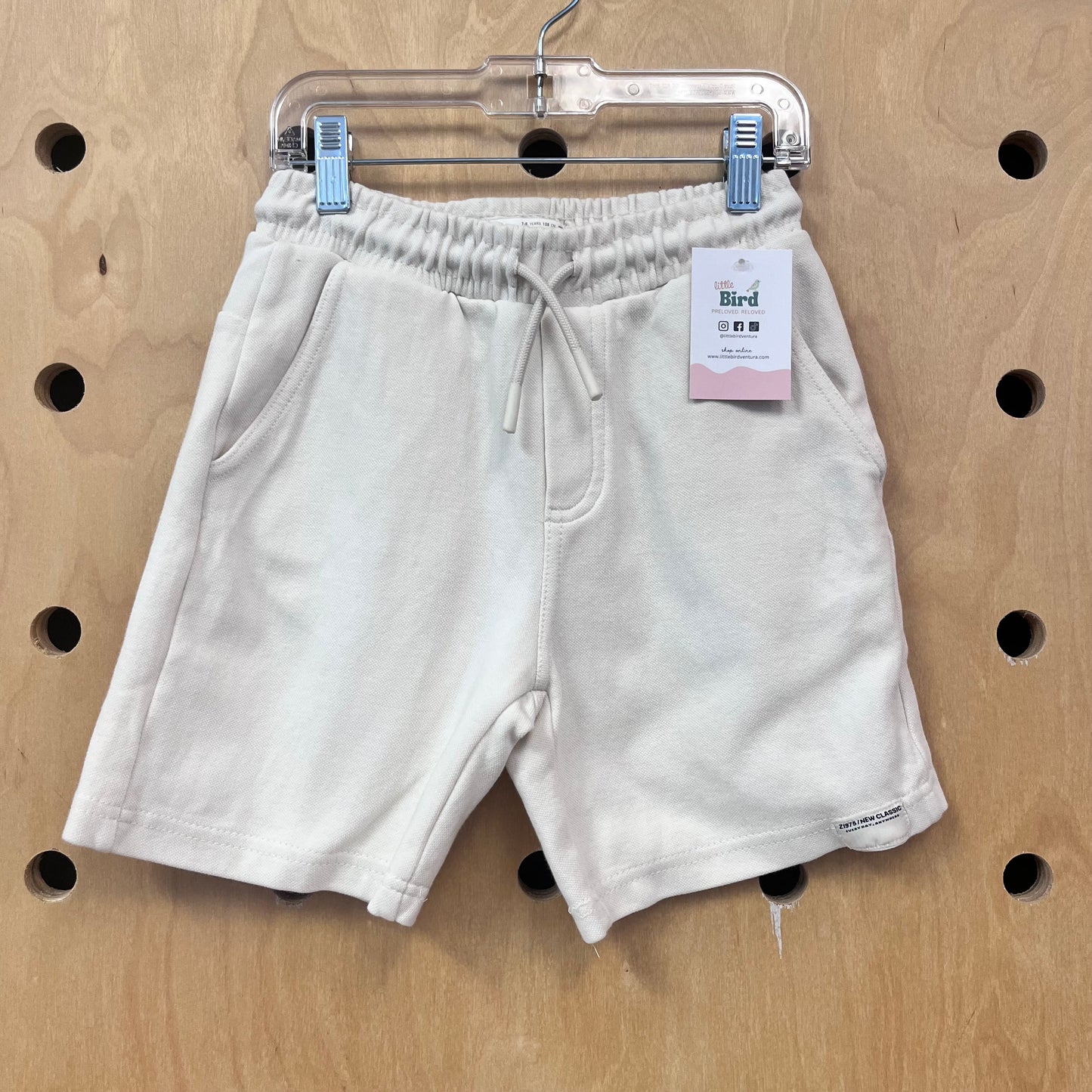 Cream Drawstring Shorts