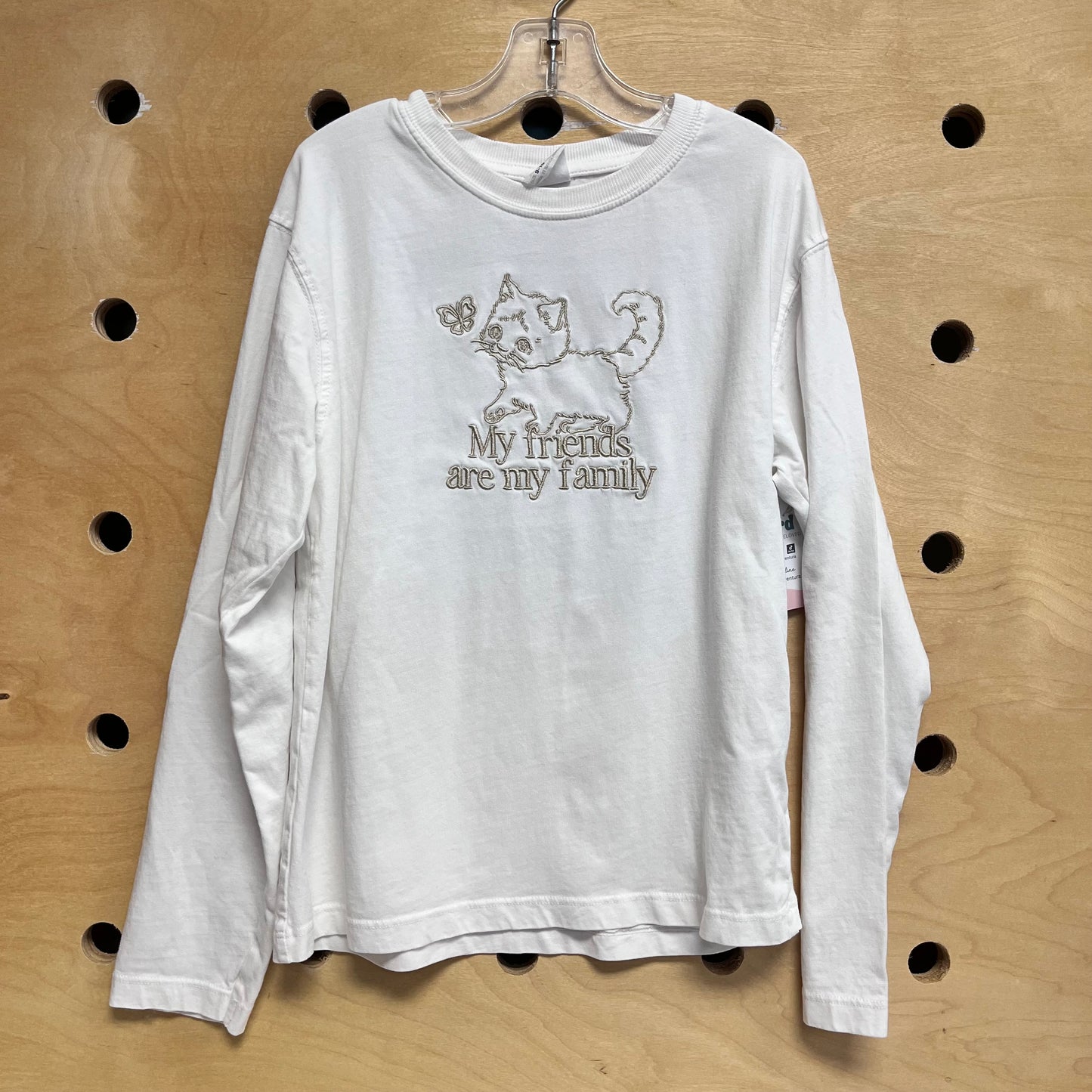 White Embroidered 'My Friends' LS