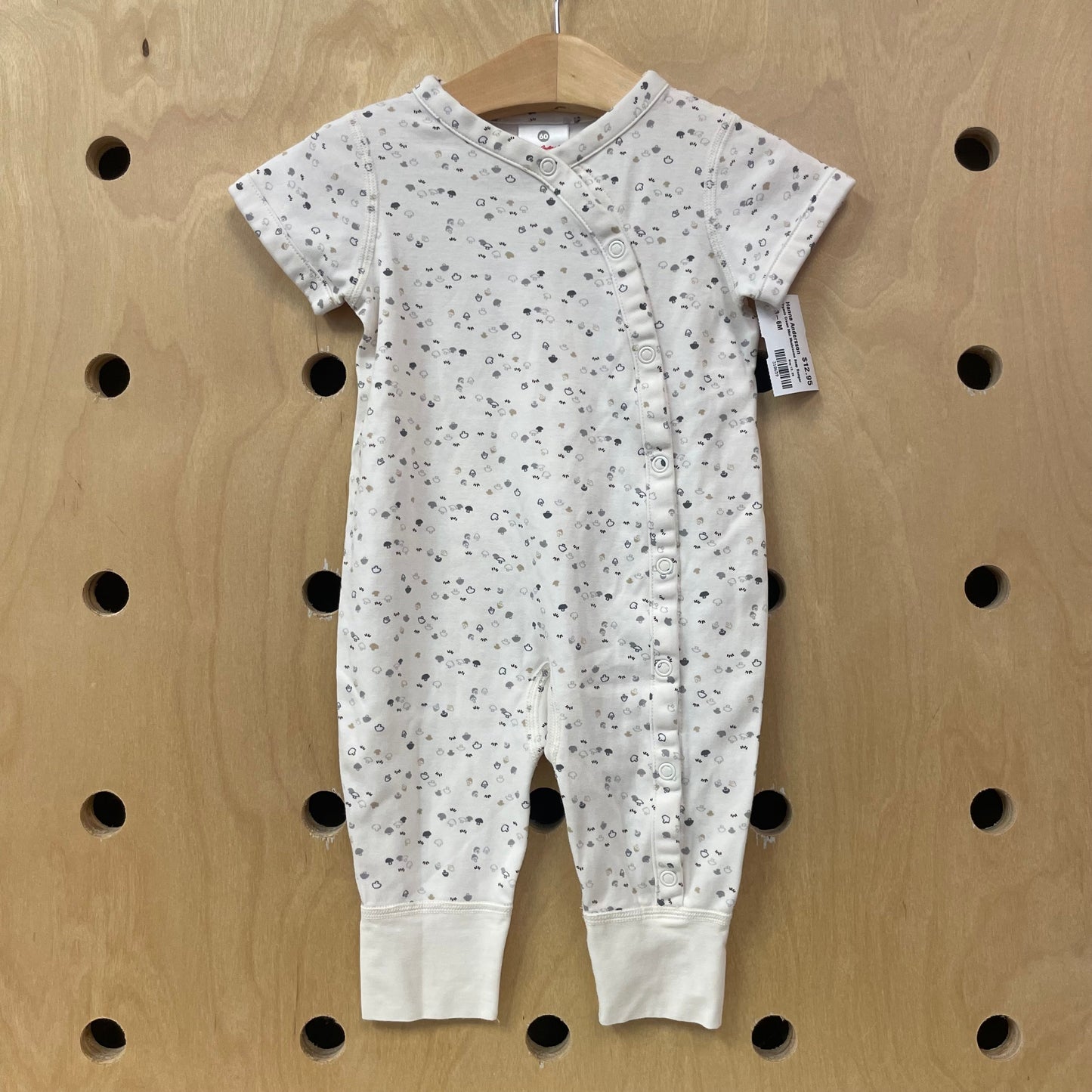 Organic Cream Mini Mushrooms Snap Romper