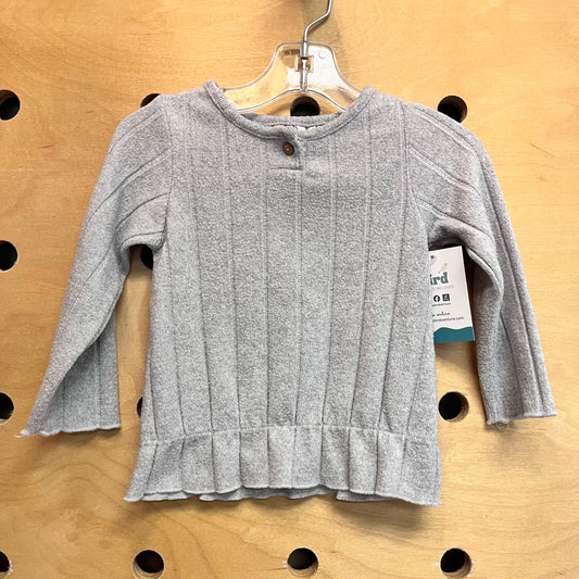 Grey Ribbed LS