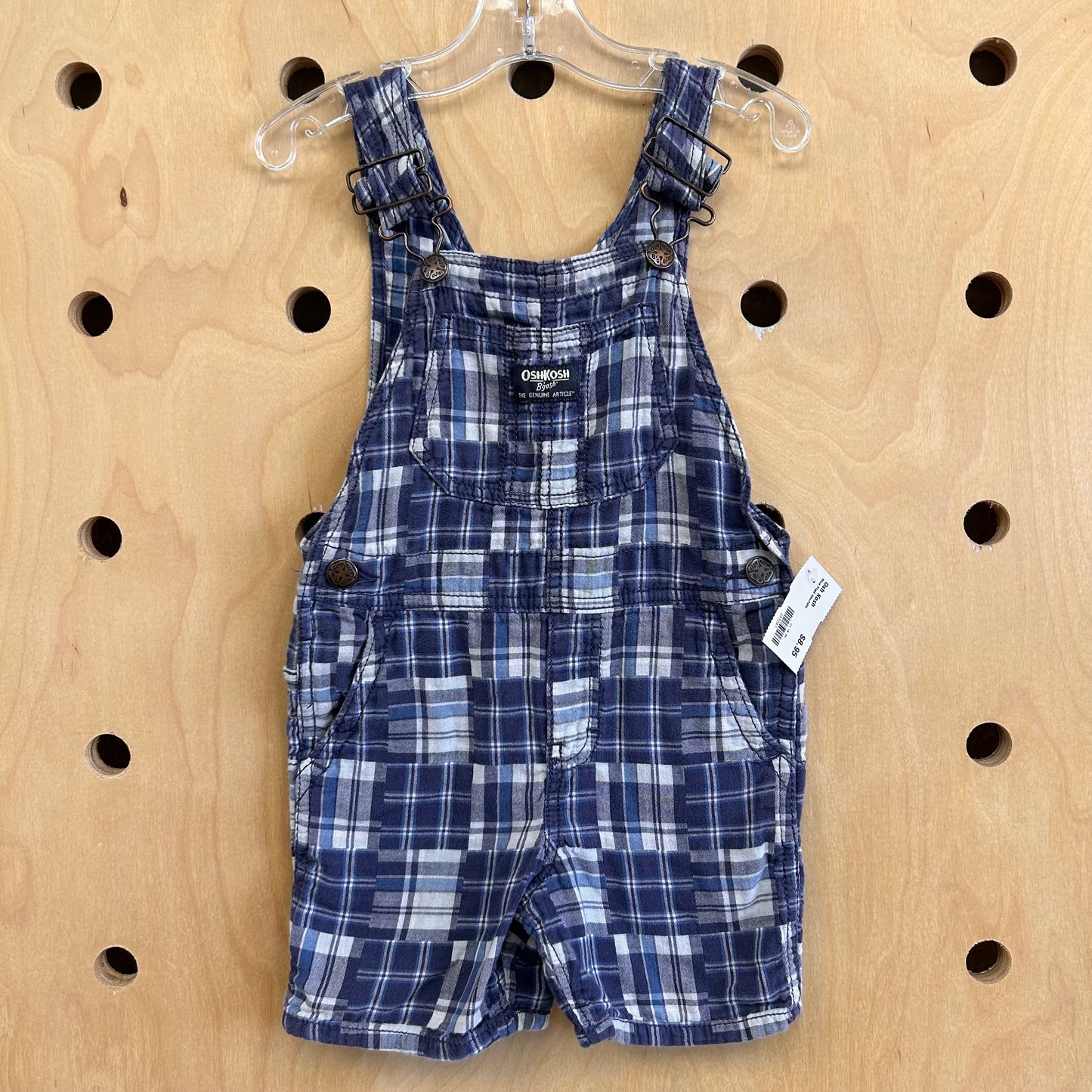 Blue Plaid Shortalls