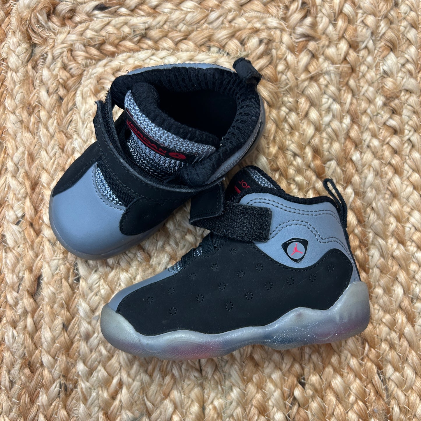 Black & Gray Velcro Air Jordans