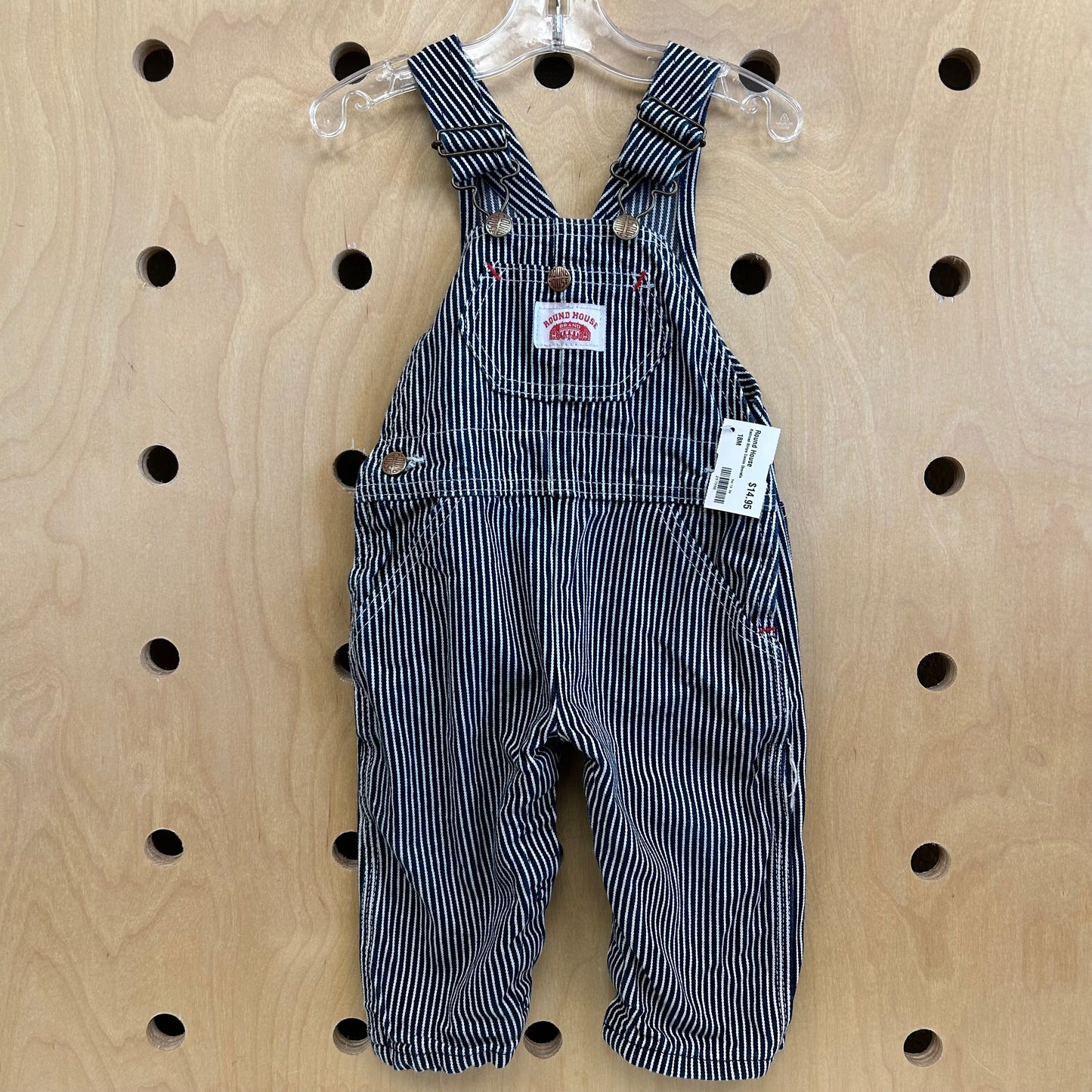 Railroad Stripe Denim Overalls