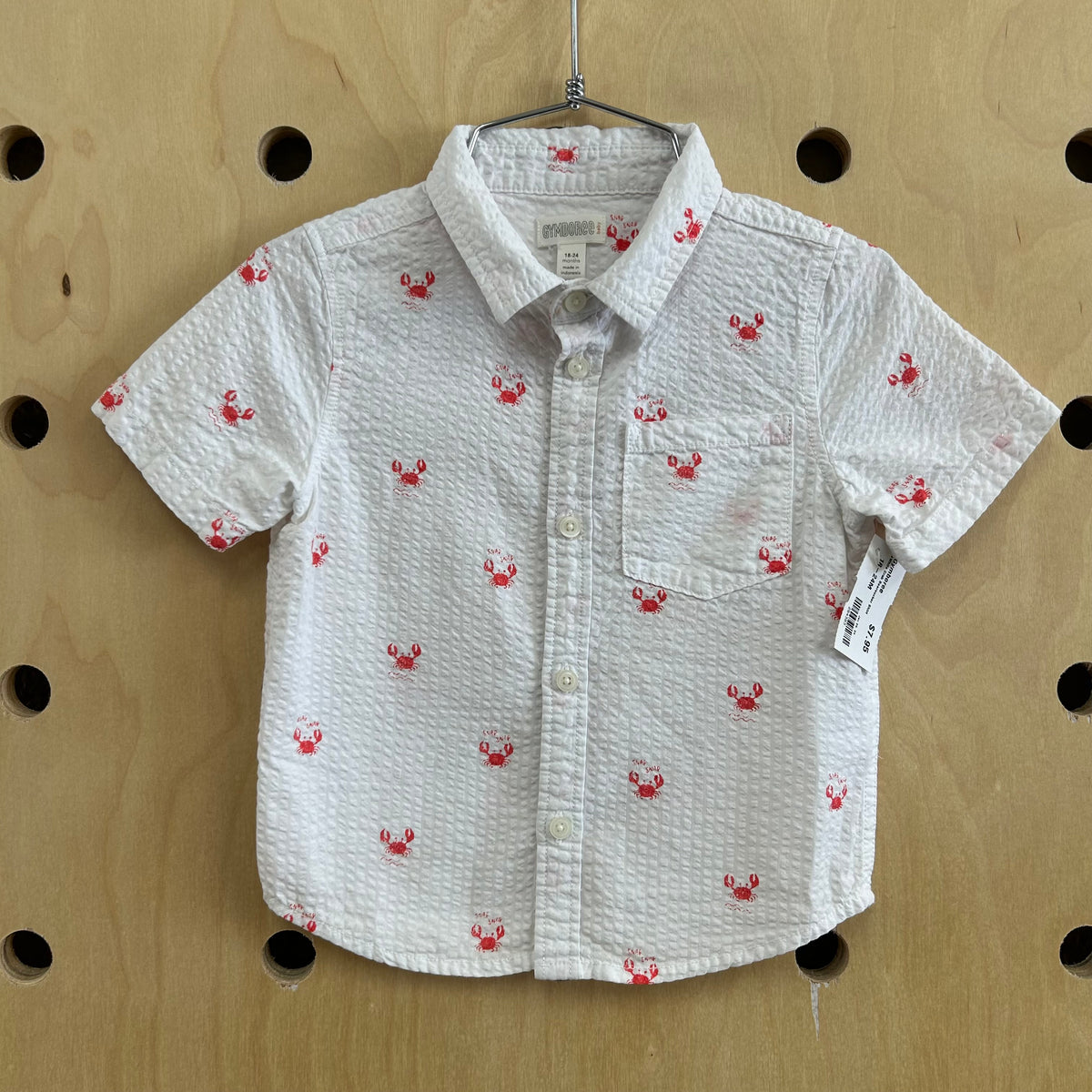 White Crab Seersucker Shirt