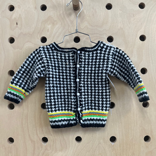 Black & White Knit Cardigan